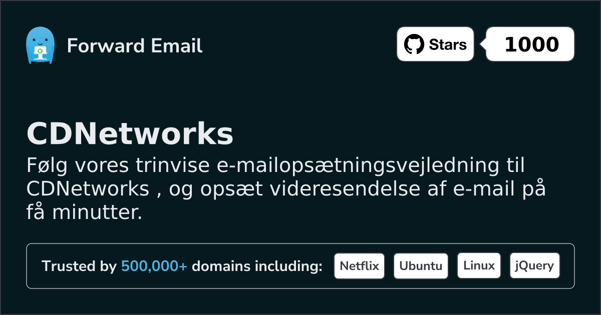 Sådan opsætter du e-mail med CDNetworks