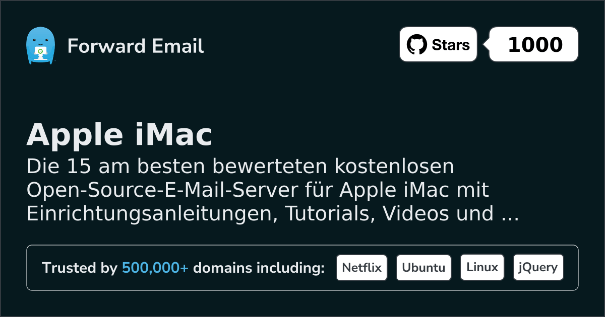 15 Top-Rated Open Source Email Servers for Apple iMac in 2026