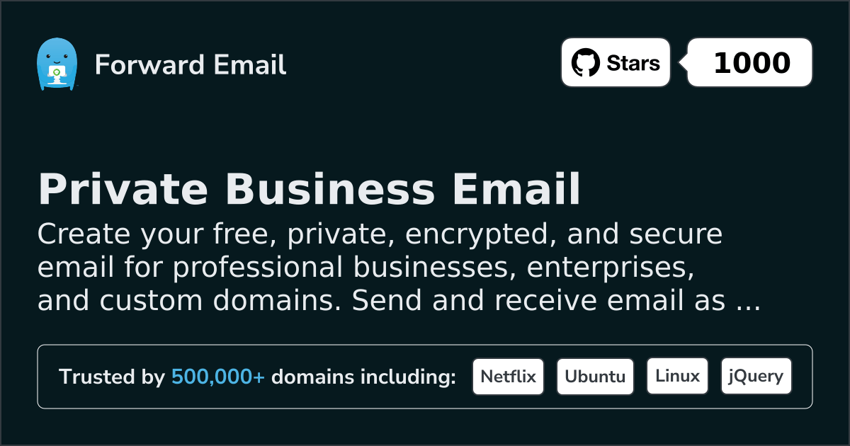 Private Business Email for Custom Domains