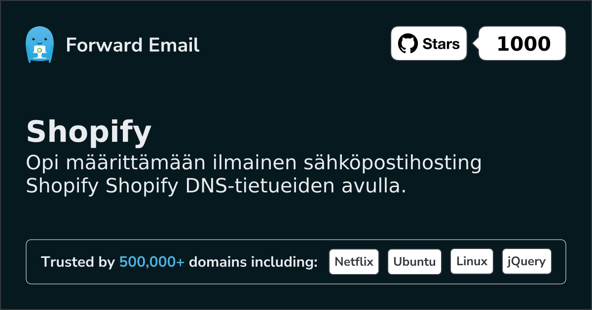 Sähköpostin määrittäminen Shopify