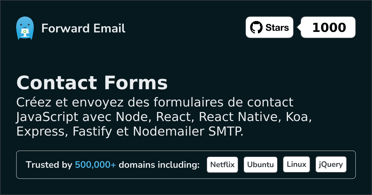 Formulaires de contact JavaScript Node.js