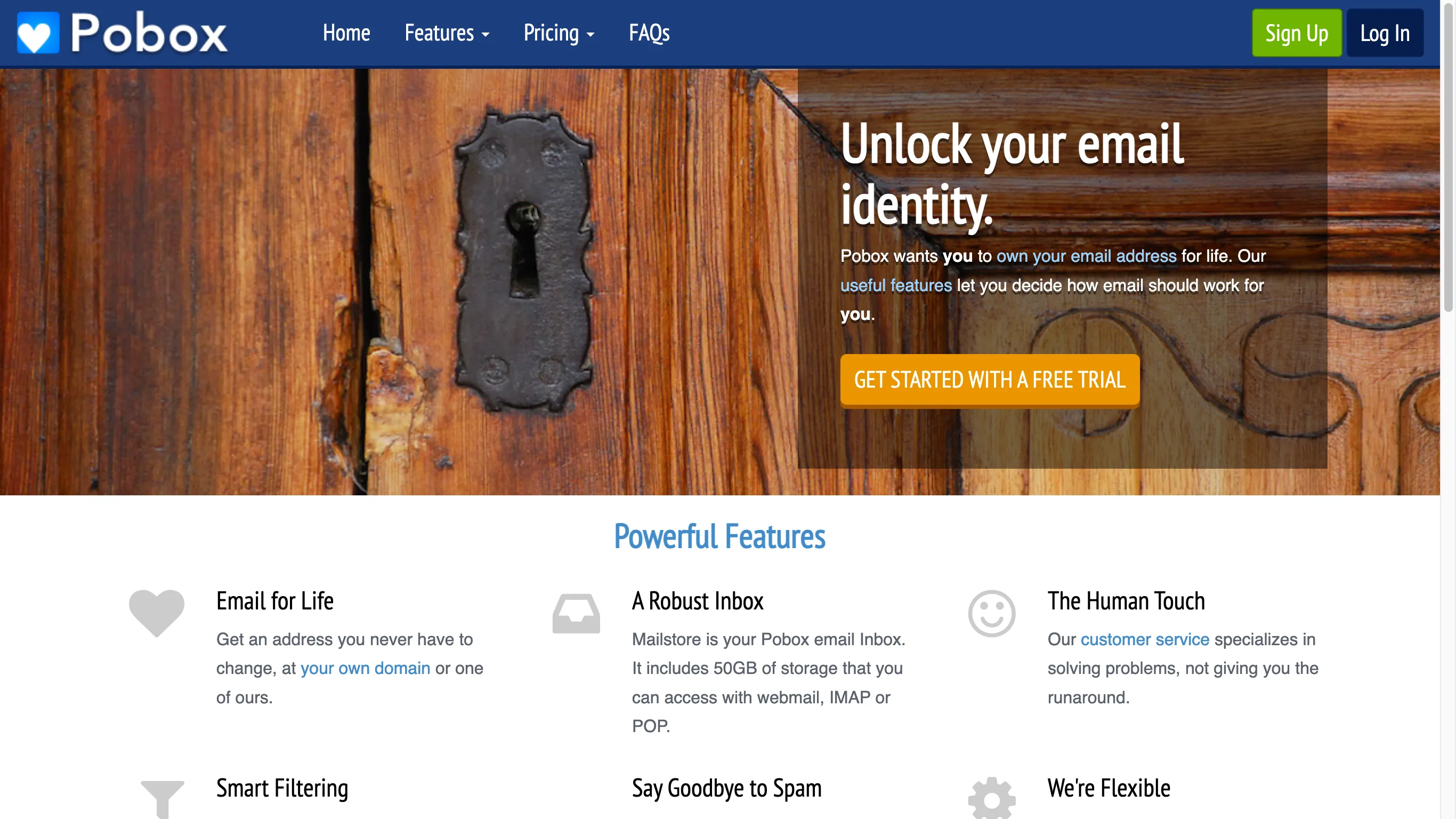 Pobox is a closed-source email service.