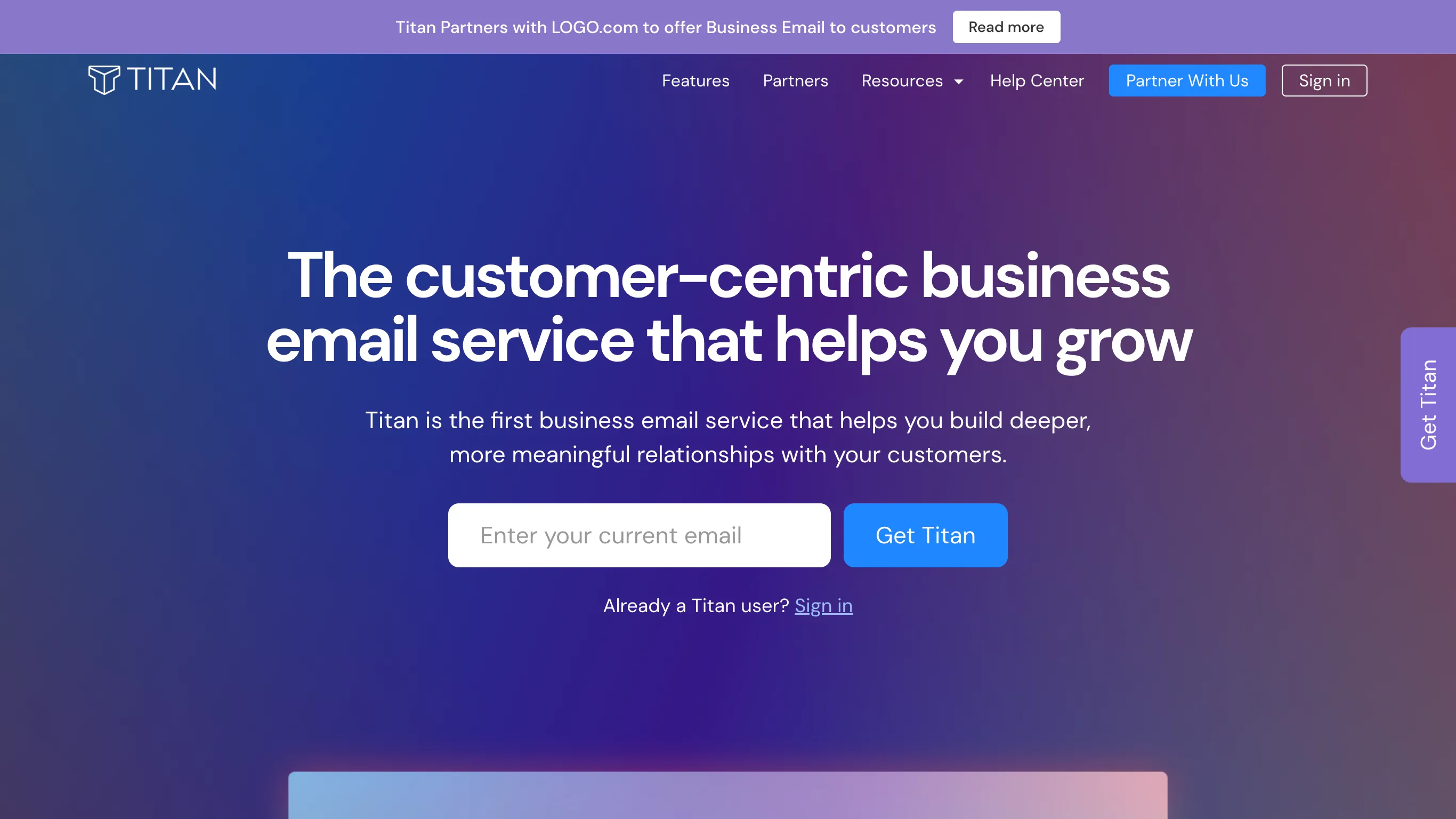 Titan is a closed-source email service.