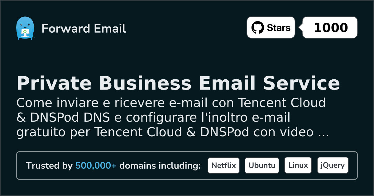 Come configurare l'email con Tencent Cloud & DNSPod