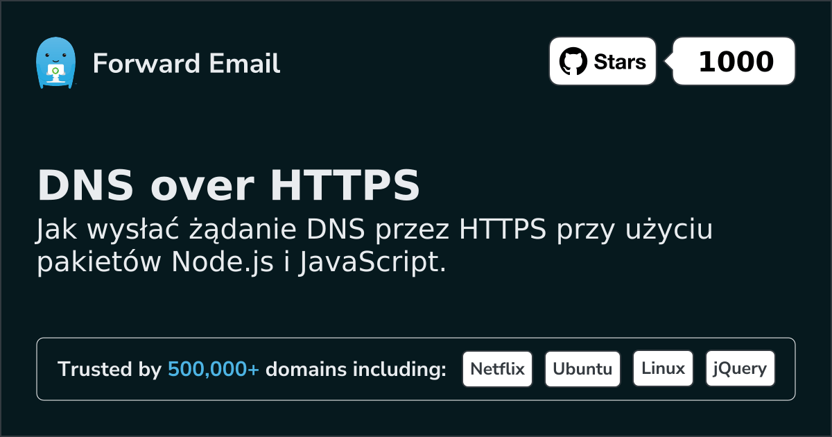 Node.js DNS przez HTTPS