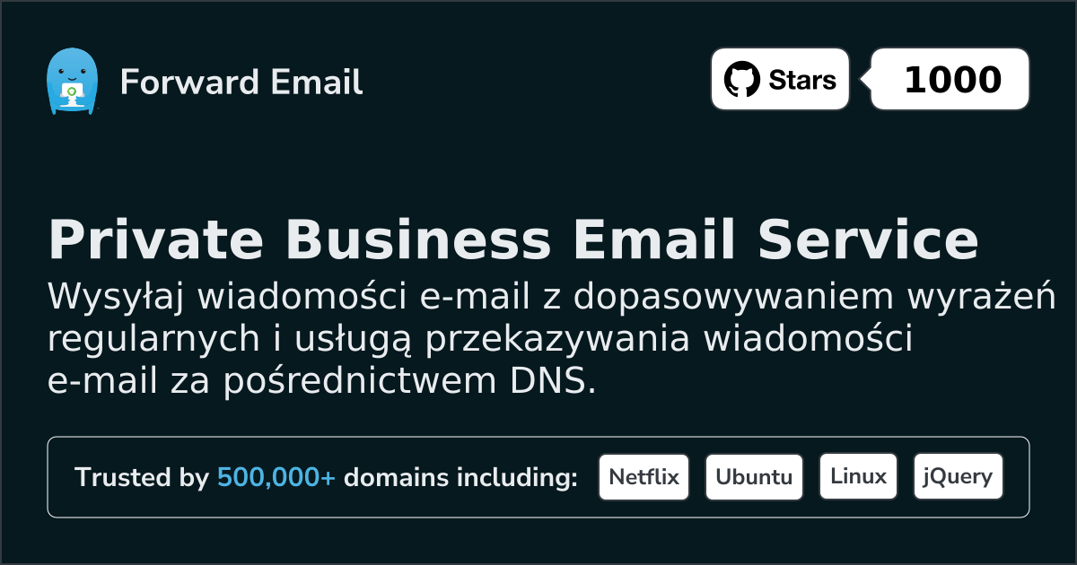 Wyrażenie regularne przekazywania poczty e-mail dla domen niestandardowych