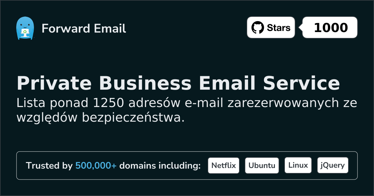 Zarezerwowane adresy e-mail dla administratorów
