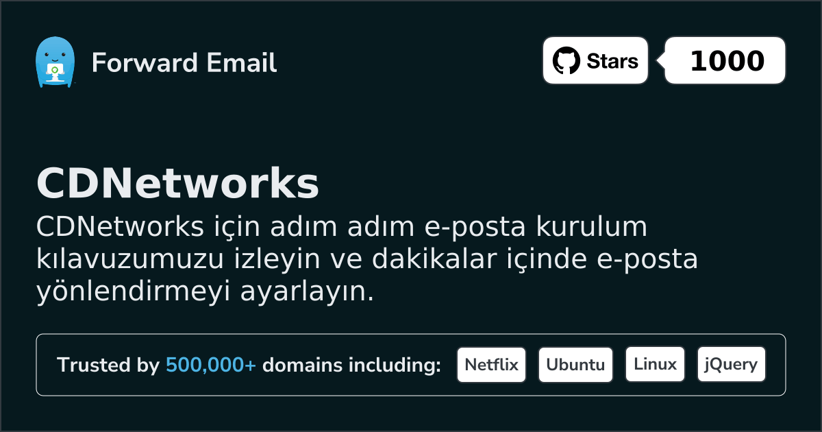 CDNetworks ile E-posta Kurulumu