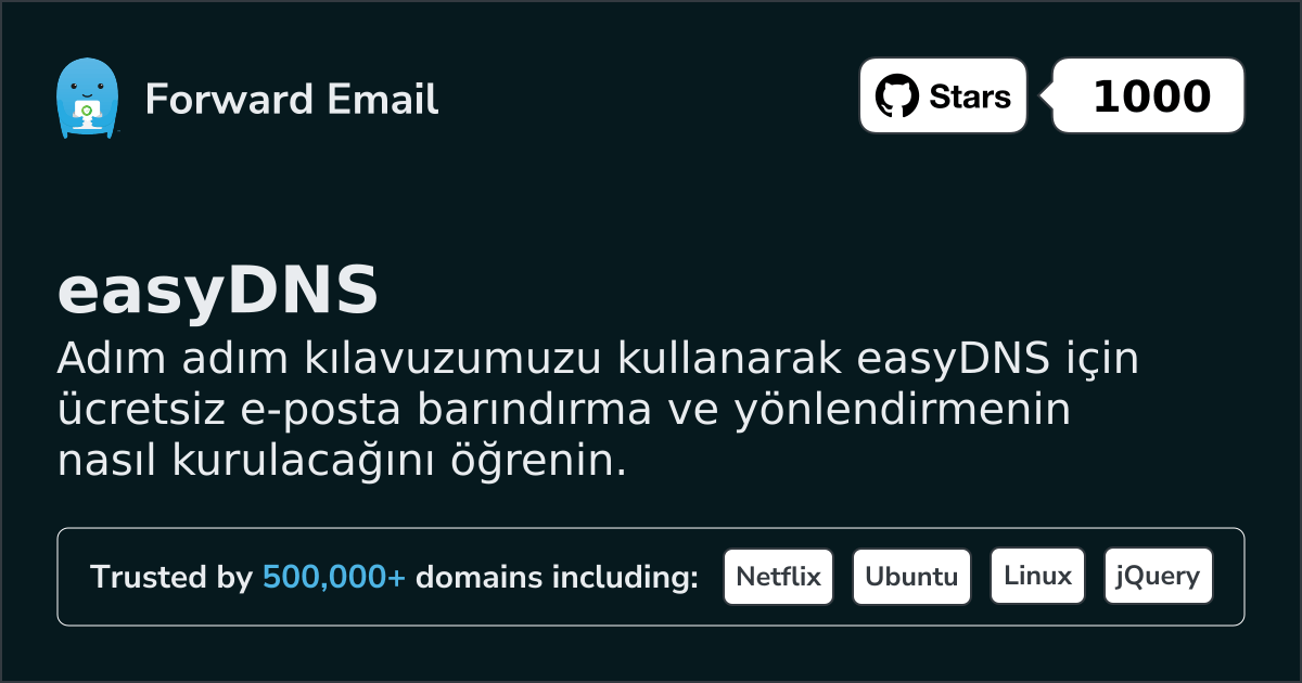 easyDNS ile E-posta Kurulumu